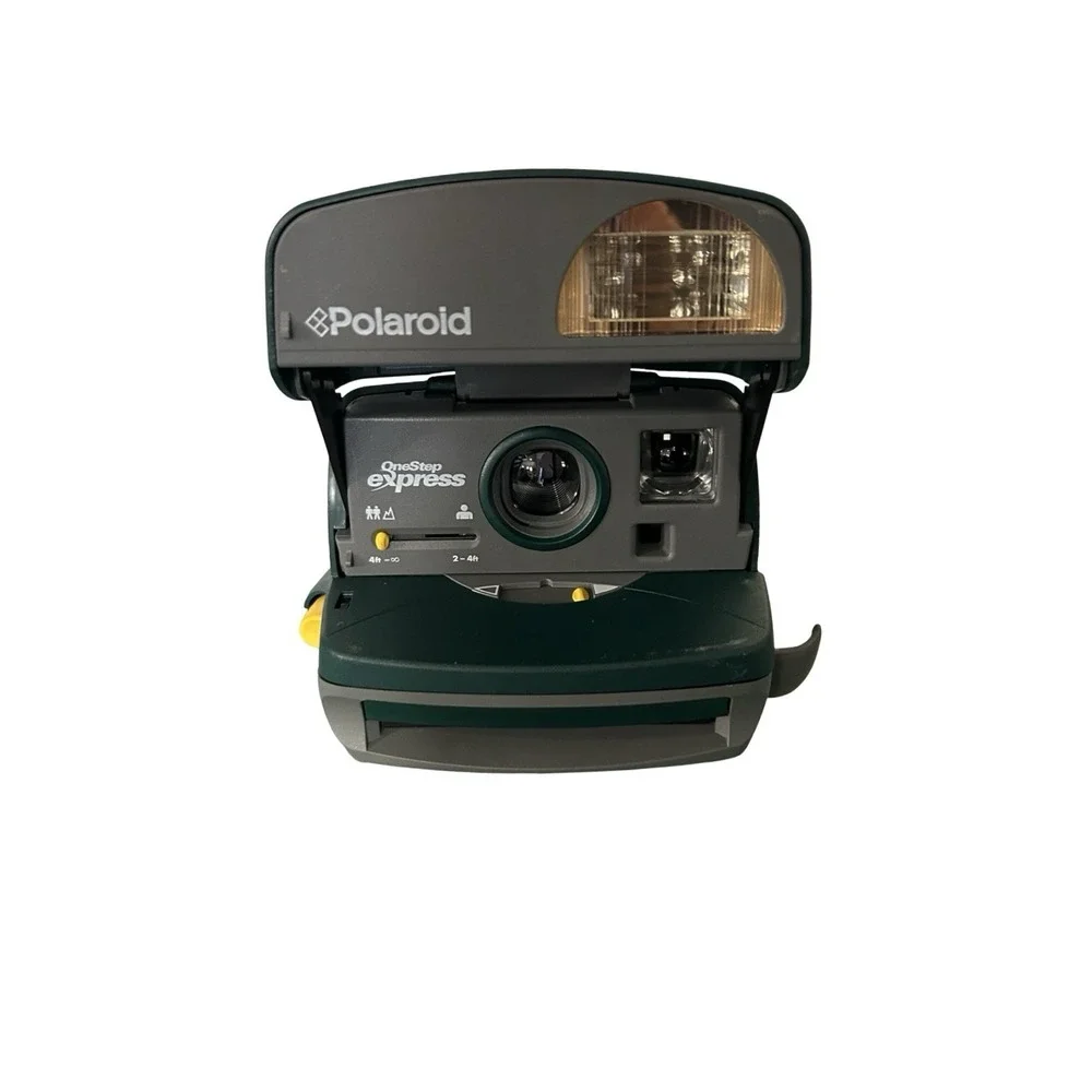 Vintage Polaroid One Step Express Hunter Green 600 Instant Film Camera W/Case